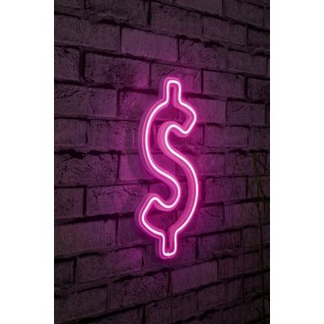 Neonverlichting dollarteken - Wallity reeks - Roze