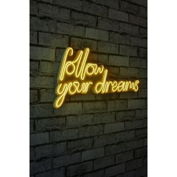 Neonverlichting Follow Your Dreams - Wallity reeks - Geel