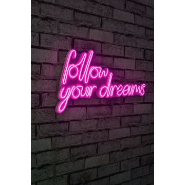 Neonverlichting Follow Your Dreams - Wallity reeks - Roze