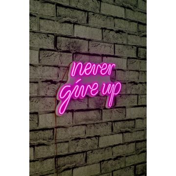Neonverlichting Never Give Up - Wallity reeks - Roze