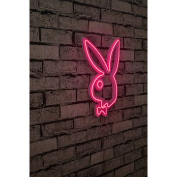 Neonverlichting konijn met das - Wallity reeks - Roze