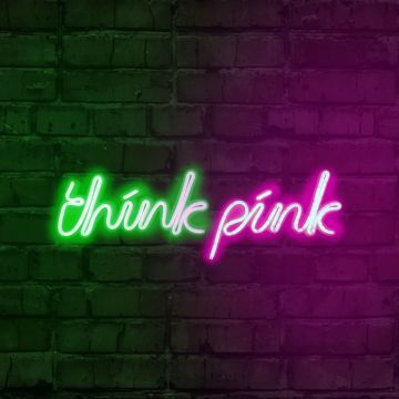 Neonverlichting Think Pink - Wallity reeks - Groen/roze