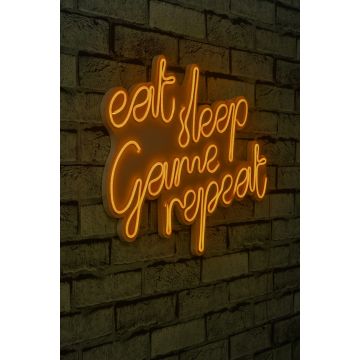 Neonverlichting Eat Sleep Game Repeat - Wallity reeks - Geel