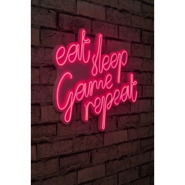 Neonverlichting Eat Sleep Game Repeat - Wallity reeks - Roze