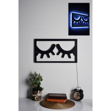 Brandhout LED Decoratieve Verlichting | Zwarte Voet | 375cm Snoer | Blauw (16)