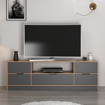 Woody Fashion TV-meubel | 100% Melamine Gecoat | Noten Antraciet