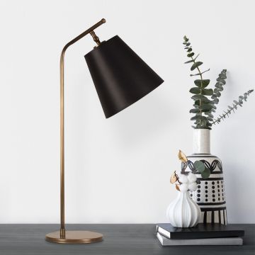 Strakke en eigentijdse tafellamp | Metalen frame | Zwart Vintage | 67cm hoogte