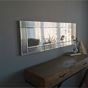 Locelso Zilveren Spiegel | 120x40 cm | Wandmontage | Gemonteerd