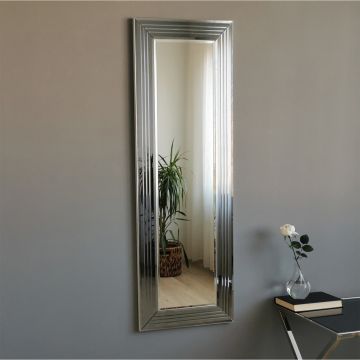 Locelso Spiegel | 100% MDF | 40x120 cm | Aan de muur te bevestigen | Verstelbaar | Zilver