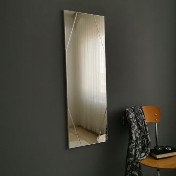 Locelso Spiegel: Verstelbaar 35cm x 105cm, Zilver