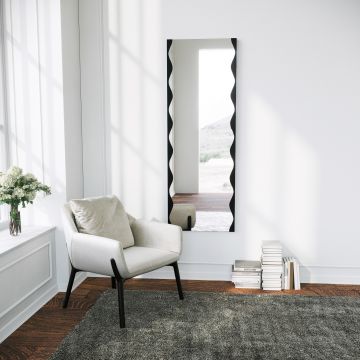 Locelso Wandspiegel | 50 cm x 140 cm | 100% Metaal | Zwart