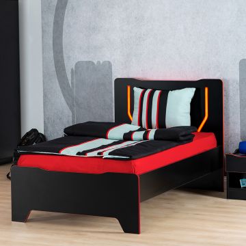 Bed GamingKids 90x200cm - zwart/rood 