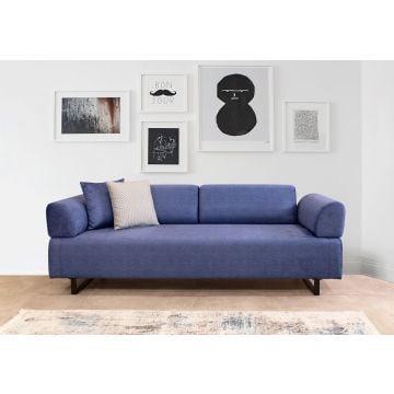 3-zits slaapbank | Comfort en design | Beukenhouten frame | Blauw