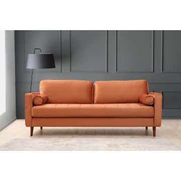 3-zitsbank | Comfort en uniek ontwerp | Oranje | Beukenhouten frame