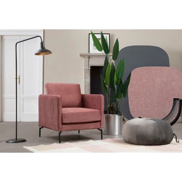 Atelier Del Sofa Wing Chair in Roze Polyester Stof