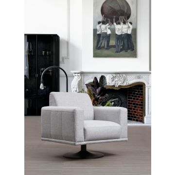 Artie Wing Chair | Beukenhouten Frame | Lichtgrijze Polyester Stof