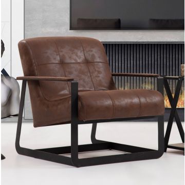 Artie Wing Chair | Beukenhouten Frame | Polyester | Bruin