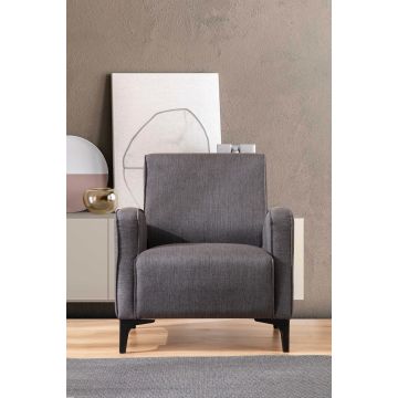 Atelier Del Sofa Wing Chair - Beukenhouten frame, polyester stof, antraciet kleur