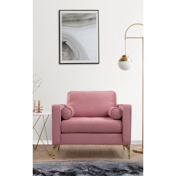 Atelier Del Sofa Wing Chair met Beukenhouten frame en Dusty Rose Polyester stof