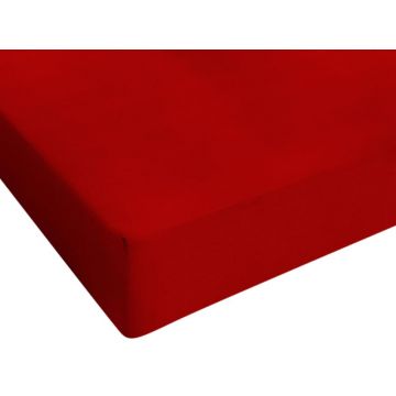 Hoeslaken Jersey rood 80/90/100x200cm
