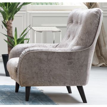 Hilena Wing Chair | Beuken Frame | 100% Polyester | Grijsbruin