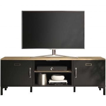 Tv-meubel Manno 136cm industrieel - zwart