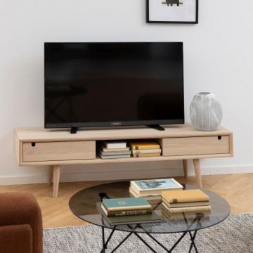 Tv-meubel Cedro 160cm, 2 deuren - witte eik 
