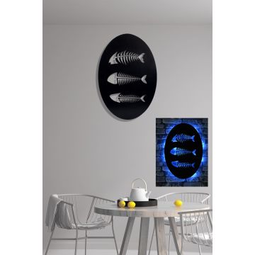 Brandhout Decoratieve LED Verlichting | Zwarte Basis | 60 LEDs/m | 12V 1A Adapter | 375cm Snoer | 60x40cm | Blauw