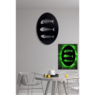 Brandhout LED Verlichting | Zwart MDF Basis | 60 LEDs/m | 12V Adapter | 375cm Snoer | 60x40cm | Groen