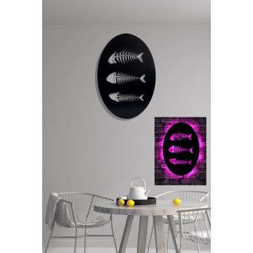 Brandhout LED Verlichting | Zwarte Basis | 60 LEDs/m | 375cm Snoer | 60x40cm | Roze