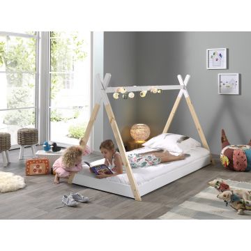 Tipi bed 90x200 massief hout - Vipack