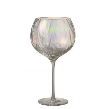 Wijnglas oneffen glas transparant
