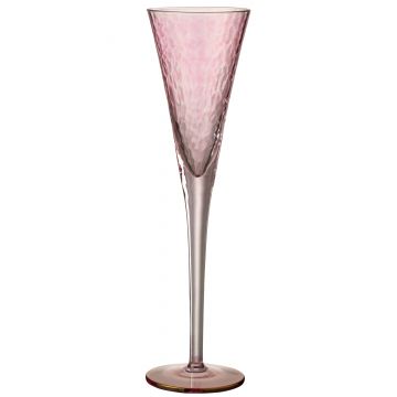 Champagneglas oneffen glas roze