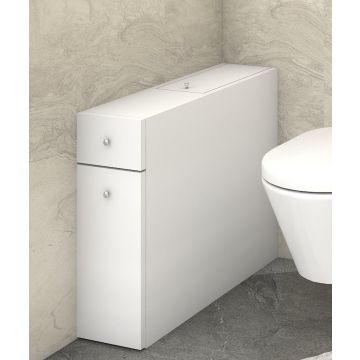 Almaren Badkamer- en Toiletmeubel | 2 Laden | 100% Melaminegecoat | 60 x 19 x 55 cm | Bevestigbaar aan de muur | Wit