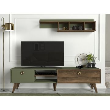 Tera Home TV-meubel | 100% Melamine | 18 mm Dikte | 180x48x32 | Notengroen