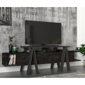 Talon TV-meubel | Melamine Laag | 18mm Dikte | 160x50cm | Zwart Antraciet