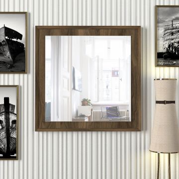 Tera Home Decoratieve Spiegel | Walnoot | 18mm Dikte