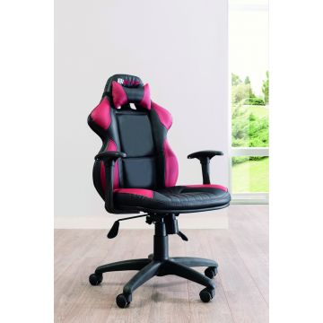 Gaming bureaustoel Champion Racer - in hoogte verstelbaar - fuschia/zwart
