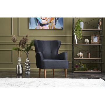 Fluwelen stoel Del Sofa | 73 x 80 x 87 cm | Antraciet