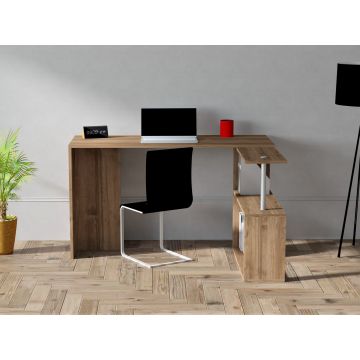 Modieus houten bureau met opbergruimte