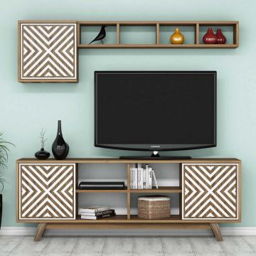 Wood Fashion TV-meubel | 100% Melamine | 18mm Dikte | Walnoot Wit