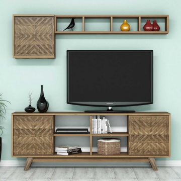 Woody Fashion TV-meubel | 18 mm dik | 160 cm breed | Notenhout