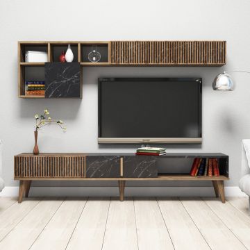 Woody Fashion TV-meubel | 100% Melamine Gecoat | 18mm Dikte | Walnoot Zwart