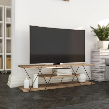 TV-meubel Enola metaal - walnoot/zwart