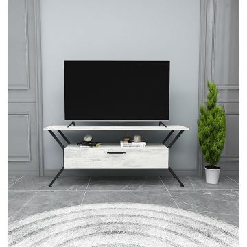TV-meubel | 100% Melamine coating | Grijs Zwart