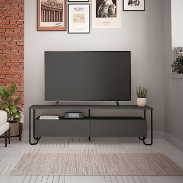 Woody Fashion TV-meubel - Antraciet, 100% Melamine Laag, 18mm Dikte