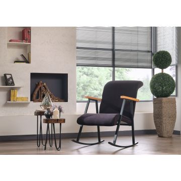 Moderne Schommelstoel - Stijlvol en Comfortabel - Metalen Frame - Zwart
