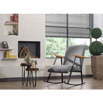 Stijlvolle en comfortabele schommelstoel | Grijs | 100% metalen frame