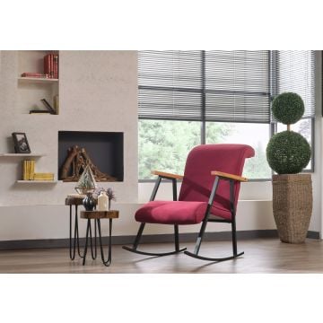Stijlvolle en comfortabele schommelstoel | metalen frame | kastanjebruine kleur