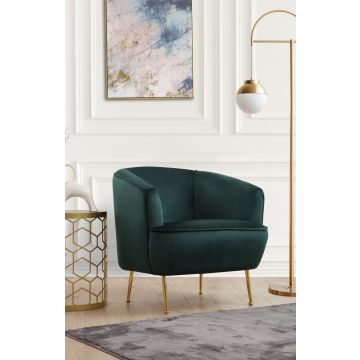 Hilena Wing Chair | Beukenhouten Frame | 100% Polyester Stof | Groen